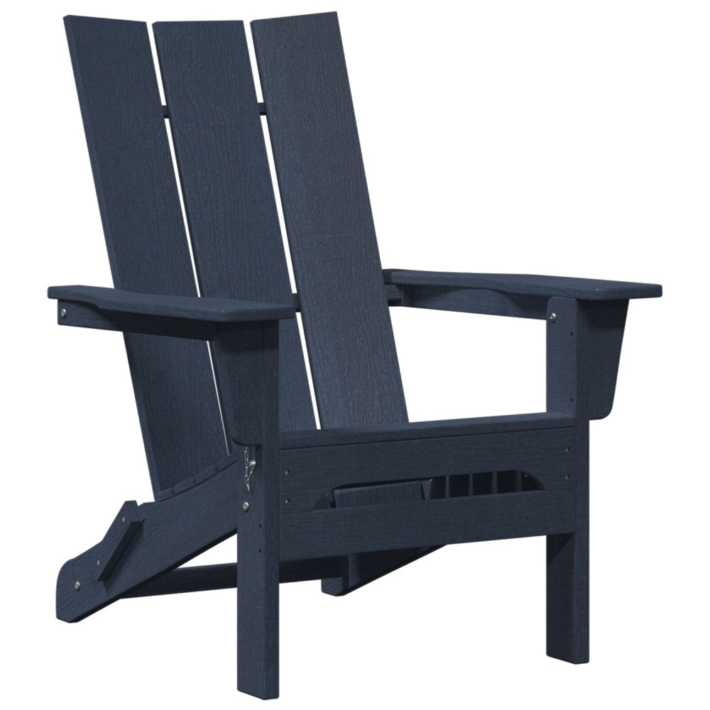 Produktbild för Fällbar Adirondack Stol Mörkblå 80,5 x 74,5 x 92 cm HDPE