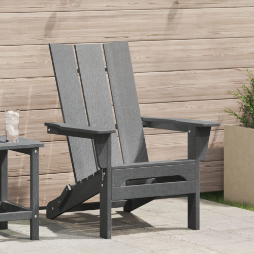 vidaXL Fällbar Adirondack Stol Ljusgrå 80,5 x 74,5 x 92 cm HDPE