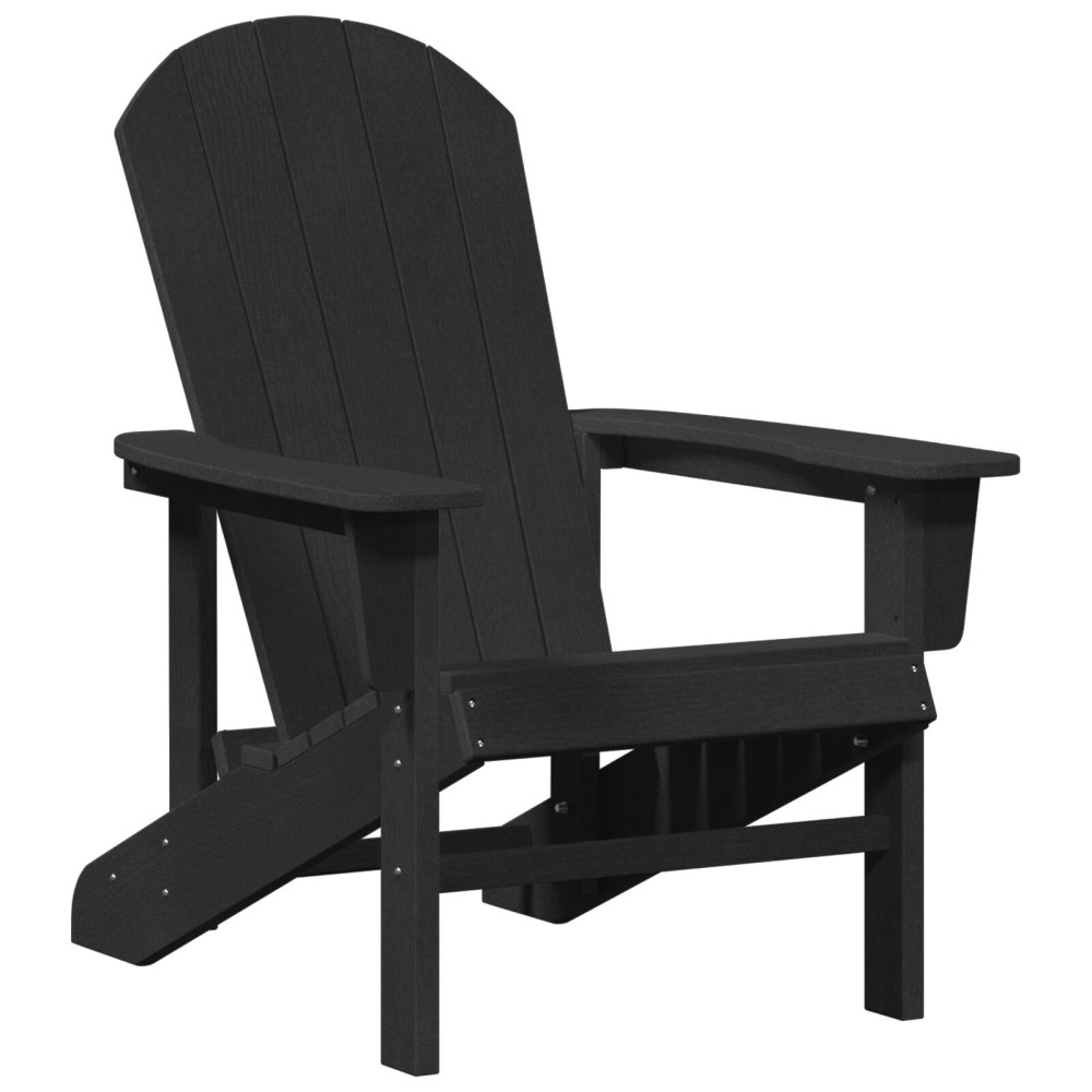 Produktbild för Adirondackstol Svart 82 x 74 x 92 cm HDPE