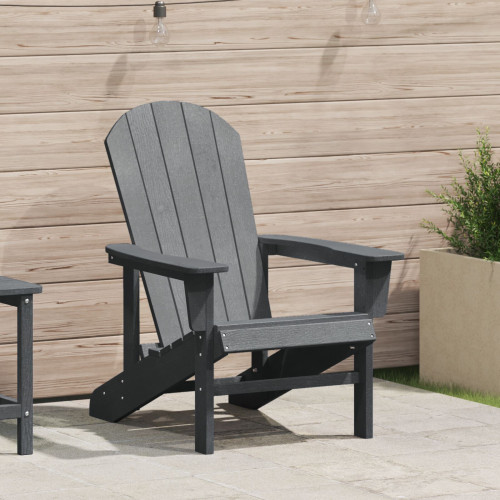 vidaXL Adirondackstol Ljusgrå 82 x 74 x 92 cm HDPE