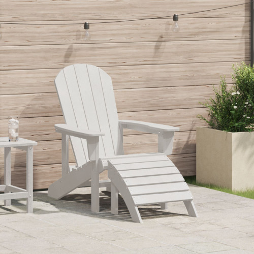 vidaXL Adirondackstol Vit 82 x 74 x 92 cm HDPE