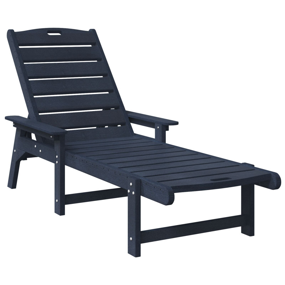 Produktbild för Solstol Mörkblå 195,5 x 53 x 98,5 cm HDPE