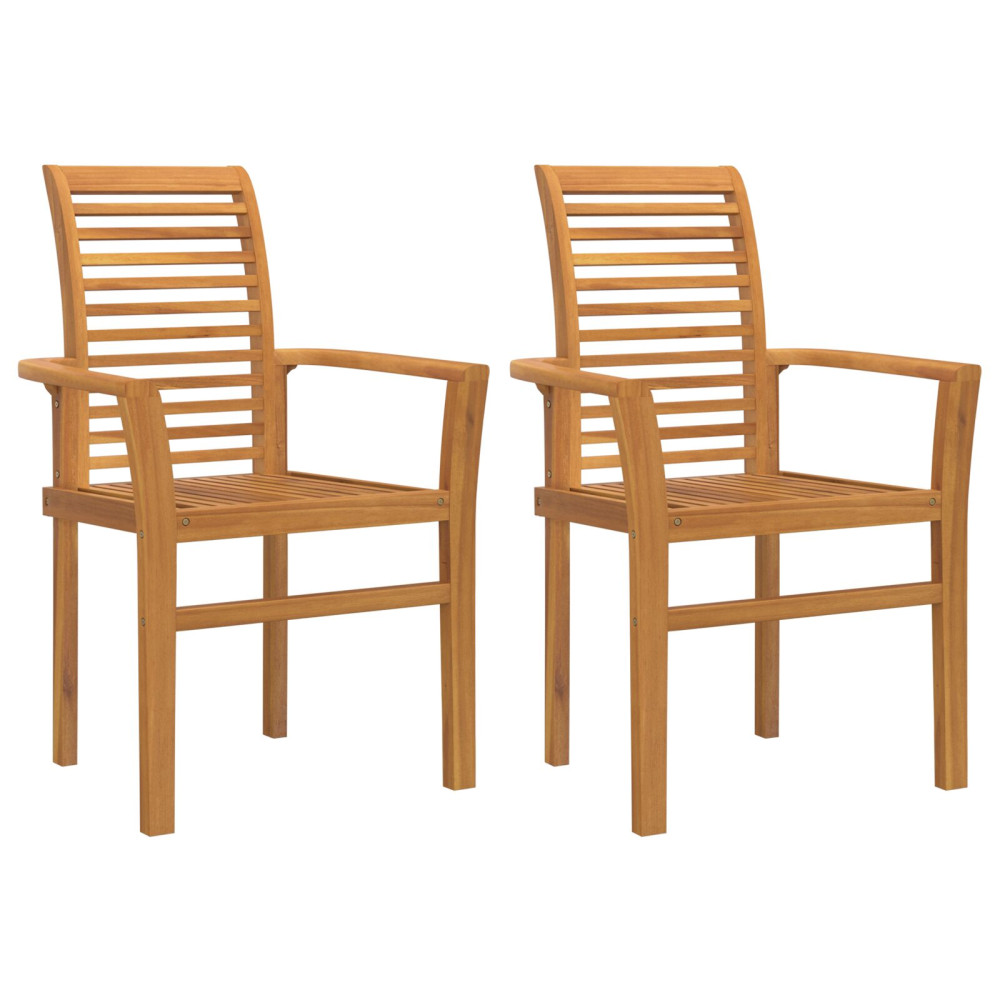 Produktbild för Matstol 2 pcs Brun 62 x 55 x 94 cm Massivt teakträ