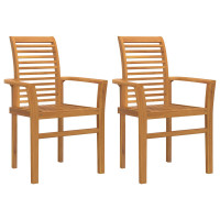 Produktbild för Matstol 2 pcs Brun 62 x 55 x 94 cm Massivt teakträ