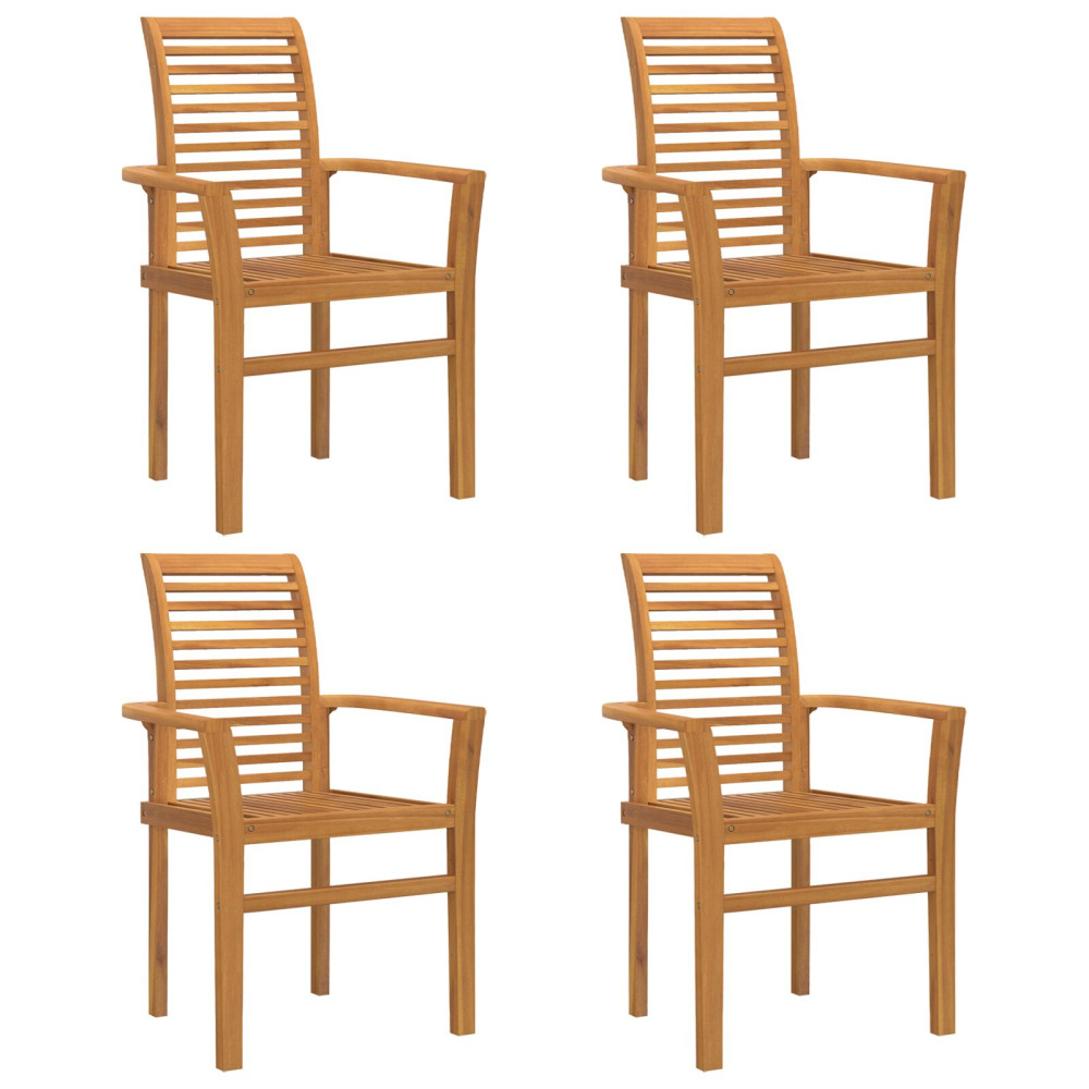 Produktbild för Matstol 4 pcs Brun 62 x 55 x 94 cm Massivt teakträ