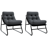 Produktbild för Trädgårdsmöbler med kudde 2 pcs Svart 60,5 x 81 x 71 cm