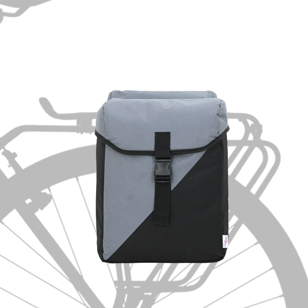 Produktbild för Cykelväska Grå och svart 31.5 x 15.5 x 40 cm Polyester