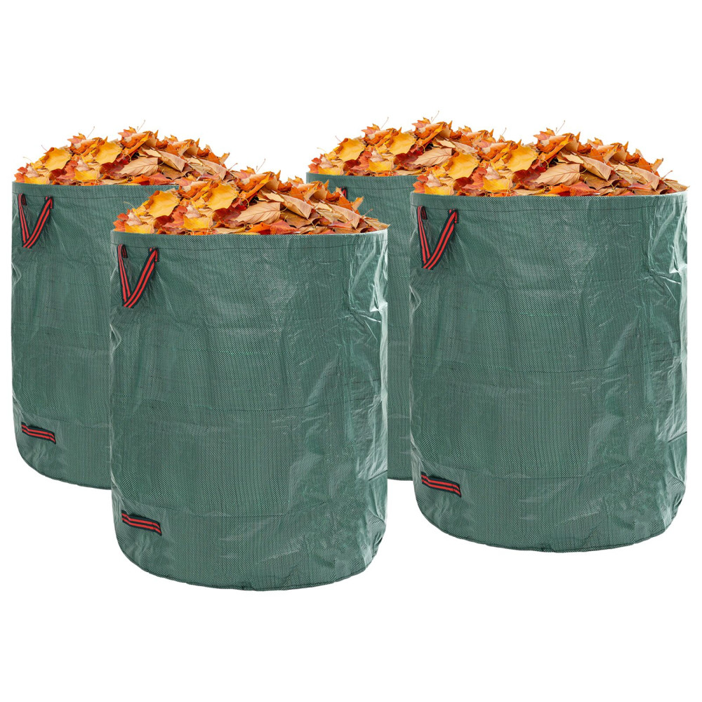 Produktbild för Trädgårdsavfallspåsar 4 pcs Grön 79 x 79 x 99,5 cm Polypropylen