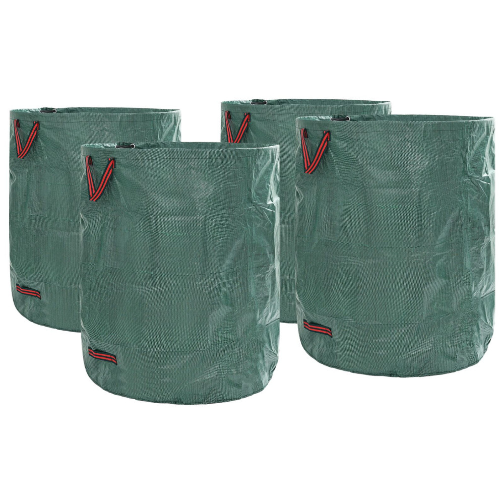 Produktbild för Trädgårdsavfallspåsar 4 pcs Grön 79 x 79 x 99,5 cm Polypropylen