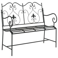 Produktbild för Trädgårdsbänk Svart 104 x 54 x 93 cm Stål