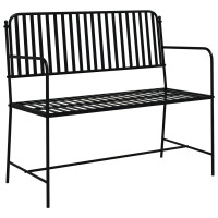 Produktbild för Trädgårdsbänk Svart 103,5 x 51,5 x 90 cm Stål