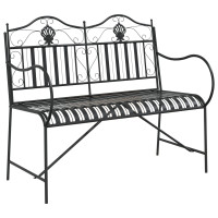 Produktbild för Trädgårdsbänk Svart 103,5 x 59 x 89 cm Stål