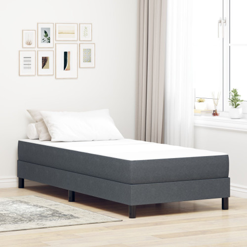 vidaXL Sängmadrass med madrass Grå 90 x 190 cm tyg