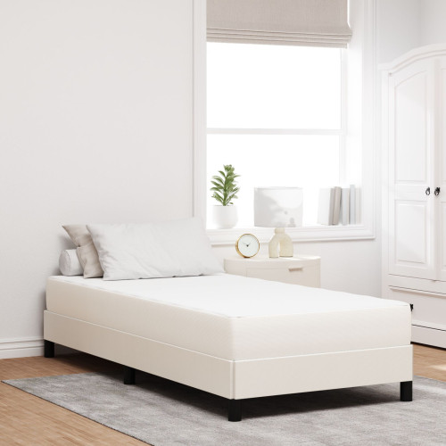 vidaXL Sängmadrass med madrass Kräm 90 x 190 cm tyg