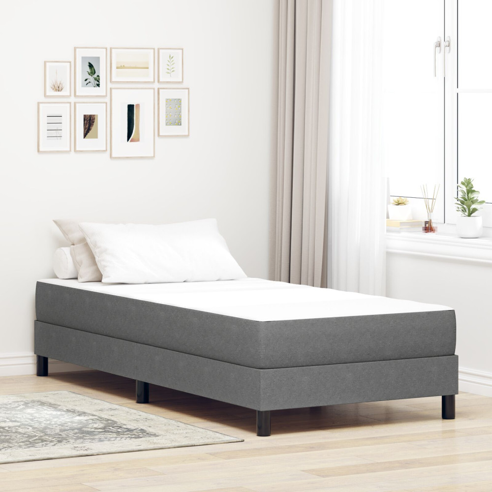 Produktbild för Sängmadrass med madrass Ljusgrå 90 x 200 cm tyg