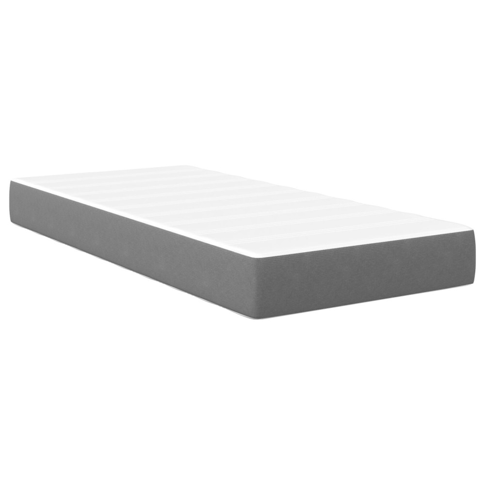 Produktbild för Sängmadrass med madrass Ljusgrå 90 x 200 cm tyg