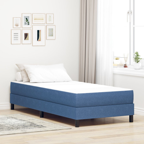 vidaXL Sängmadrass med madrass Blå 90 x 200 cm tyg