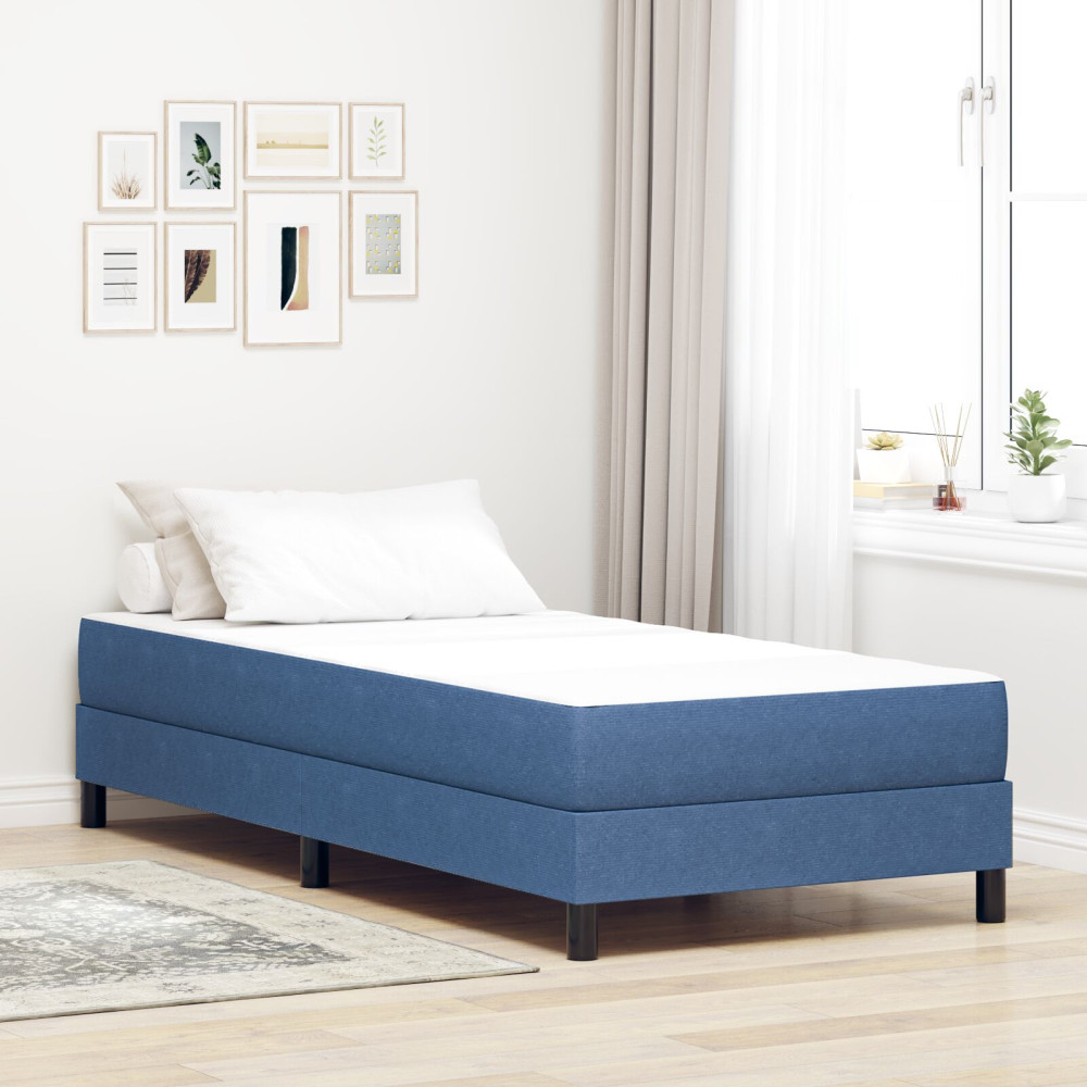 Produktbild för Sängmadrass med madrass Blå 100 x 200 cm tyg
