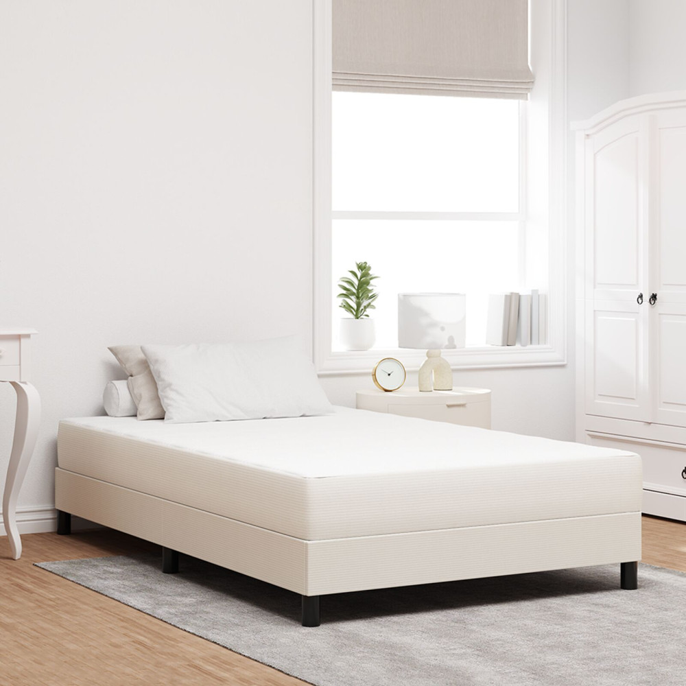 Produktbild för Sängmadrass med madrass Kräm 120 x 190 cm tyg