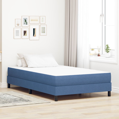 vidaXL Sängmadrass med madrass Blå 120 x 190 cm tyg