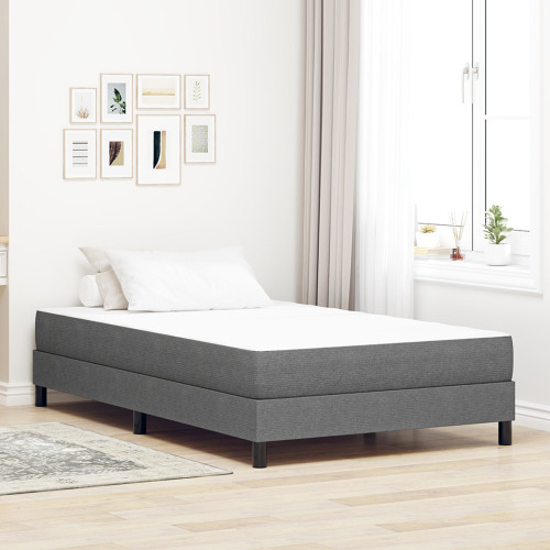 vidaXL Sängmadrass med madrass Ljusgrå 120 x 200 cm tyg