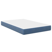 Produktbild för Sängmadrass med madrass Blå 120 x 200 cm tyg