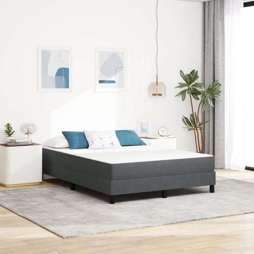 vidaXL Sängmadrass med madrass Grå 140 x 200 cm tyg
