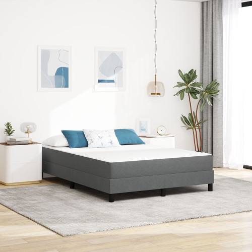 vidaXL Sängmadrass med madrass Ljusgrå 160 x 200 cm tyg