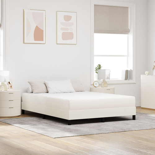 vidaXL Sängmadrass med madrass Kräm 160 x 200 cm tyg