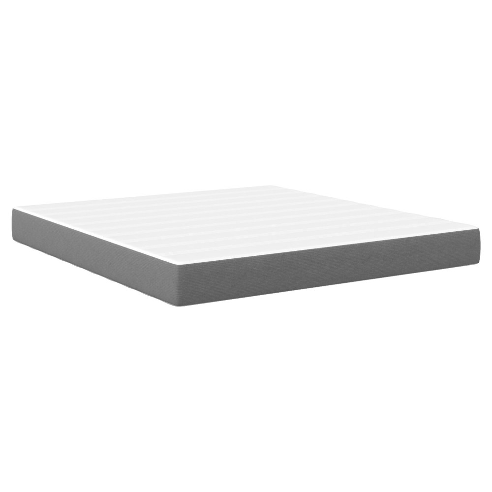 Produktbild för Sängmadrass med madrass Ljusgrå 180 x 200 cm tyg