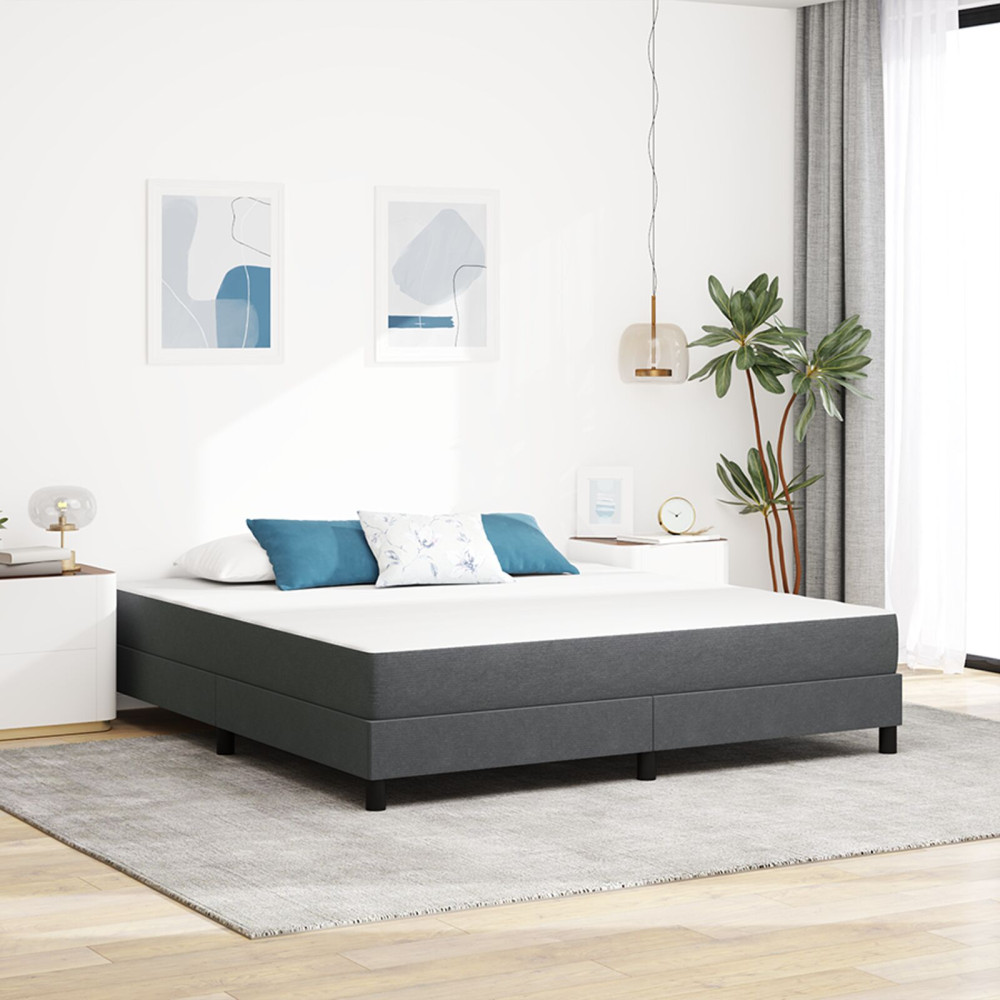 Produktbild för Sängmadrass med madrass Grå 180 x 200 cm tyg