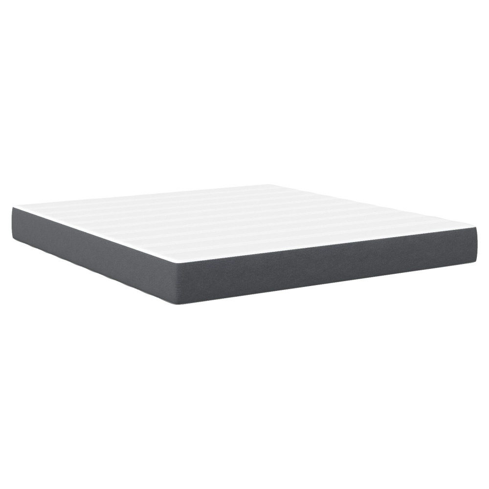 Produktbild för Sängmadrass med madrass Grå 180 x 200 cm tyg