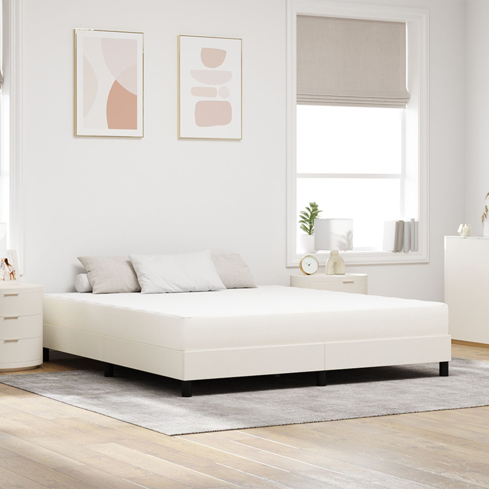 Produktbild för Sängmadrass med madrass Kräm 180 x 200 cm tyg