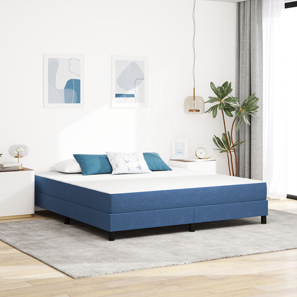 Produktbild för Sängmadrass med madrass Blå 180 x 200 cm tyg