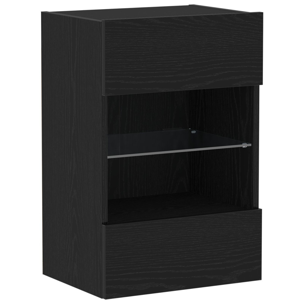 Produktbild för TV-bänkset Väggmonterad Svart 40 x 30 x 60,5 cm Konstruerat trä
