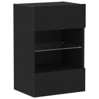 Produktbild för TV-bänkset Väggmonterad Svart 40 x 30 x 60,5 cm Konstruerat trä