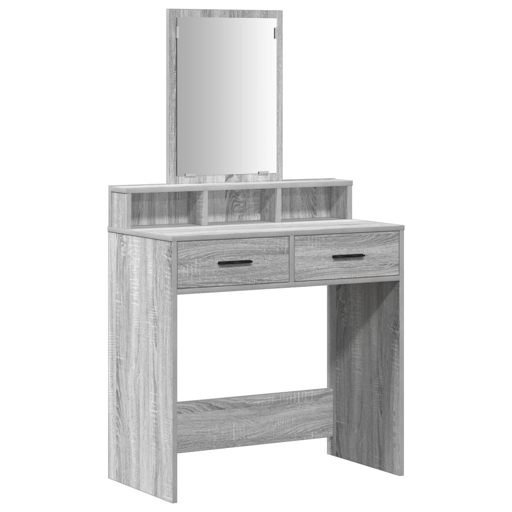 Produktbild för Smyckebord med låda Grå Sonoma 79 x 41 x 140 cm Konstruerat trä