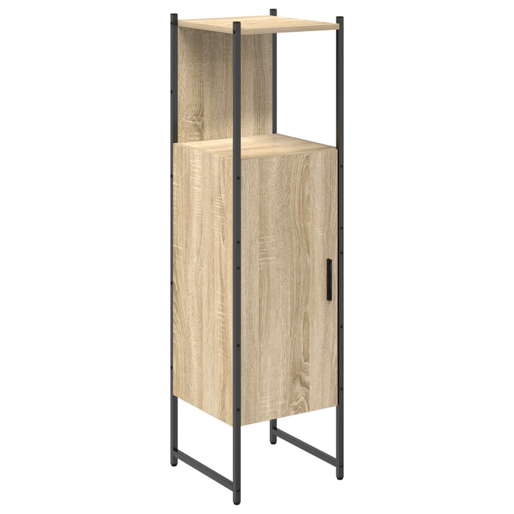 Produktbild för Badrumsskåp med hylla Beige 33 x 33 x 120,5 cm Konstruerat trä