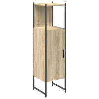 Produktbild för Badrumsskåp med hylla Beige 33 x 33 x 120,5 cm Konstruerat trä