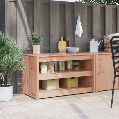 vidaXL Köksskåp med hylla MEPPEL Brun Ek 106 x 55 x 64 cm Massiv furu