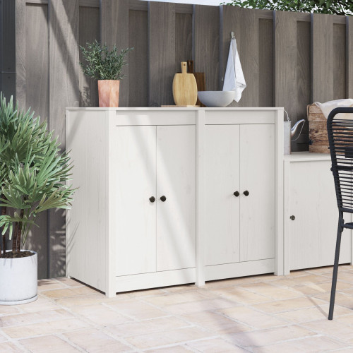 vidaXL Köksdörr MEPPEL 2 pcs Vit 50 x 9 x 82 cm Massivt tallträ