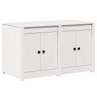 Produktbild för Köksskåp med hylla MEPPEL Vit 106 x 55 x 64 cm Massivt tallträ