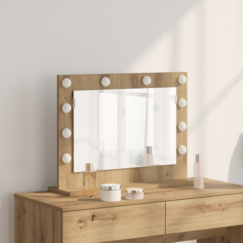 vidaXL Smink Spegel Rektangulär med spegel Artisan Ek 60 x 45 x 18 cm - Speglar
