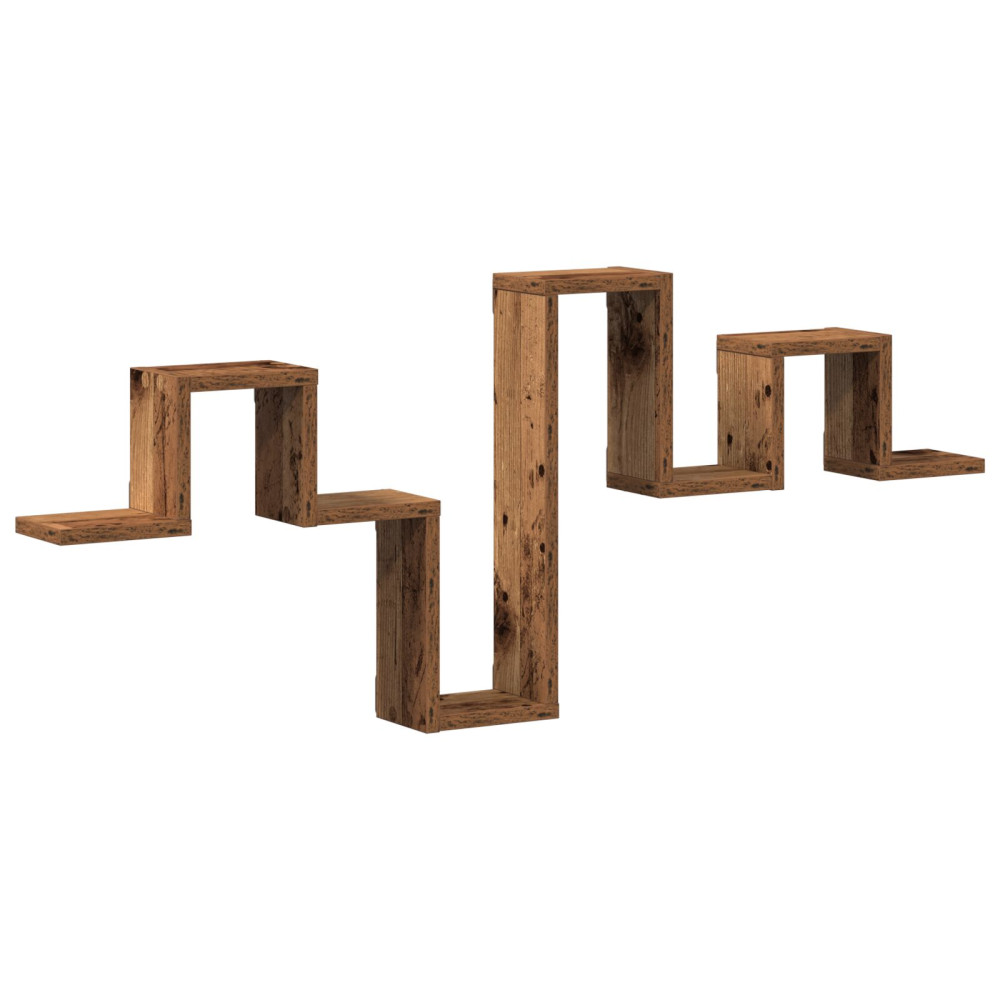 Produktbild för Vägg hylla Väggmonterad Gammalt trä 104.5 x 43 x 10 cm