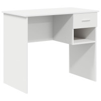 Produktbild för Skrivbord med låda Vit 90 x 49 x 75 cm Konstruerat trä