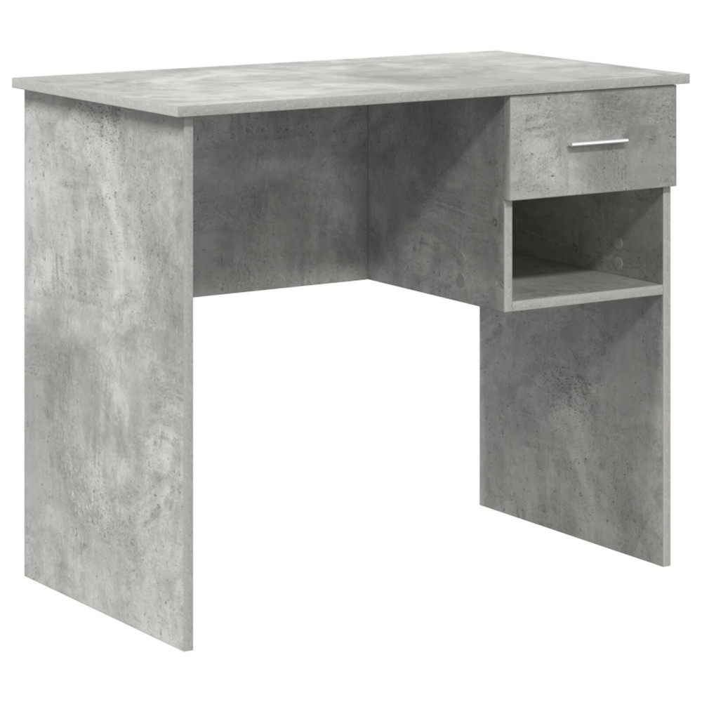 Produktbild för Skrivbord med låda Betonggrå 90 x 49 x 75 cm Konstruerat trä