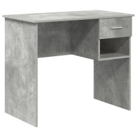 Produktbild för Skrivbord med låda Betonggrå 90 x 49 x 75 cm Konstruerat trä