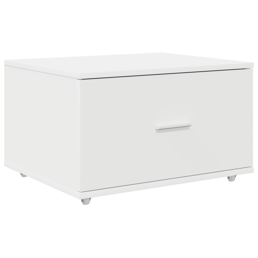 Produktbild för Lådans skåp med hjul Vit 55 x 45 x 31 cm