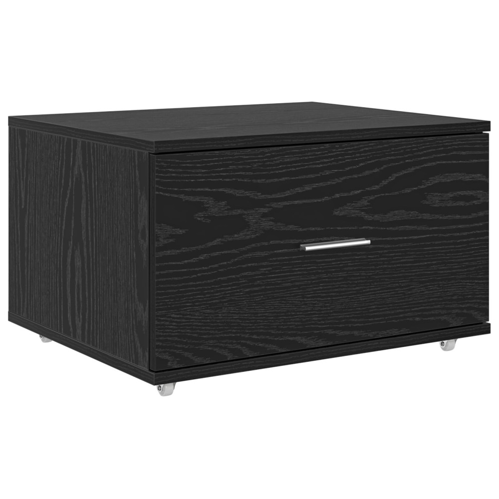 Produktbild för Lådans skåp med hjul Svart Ek 55 x 45 x 31 cm