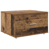 Produktbild för Lådans skåp med hjul Gammalt trä 55 x 45 x 31 cm